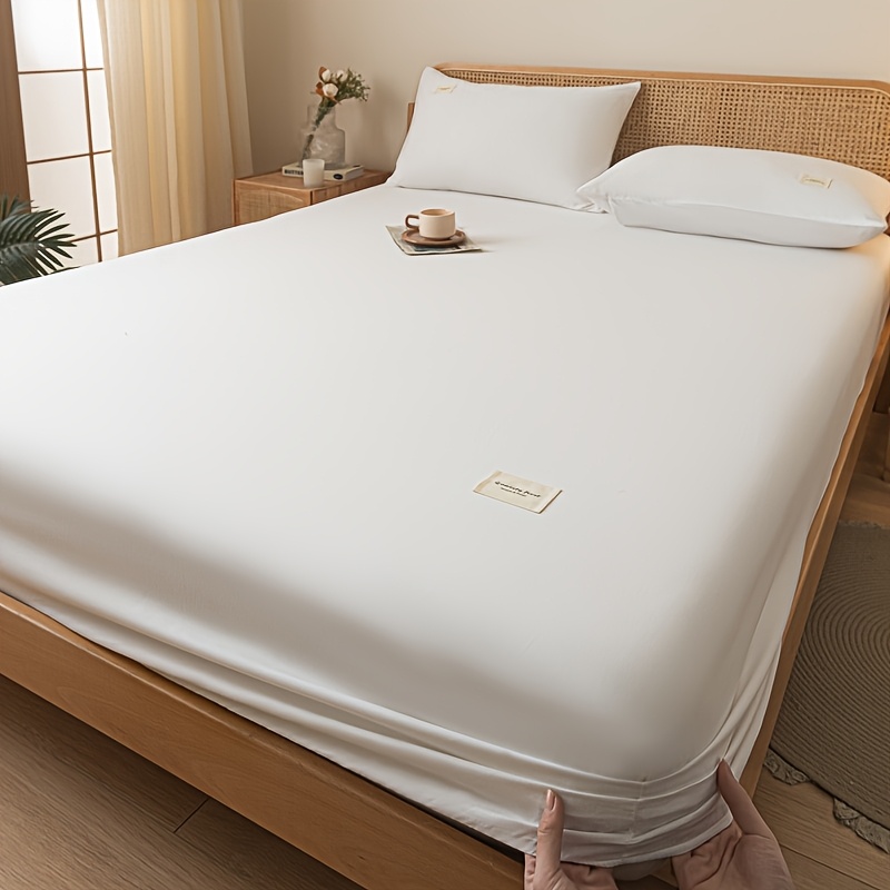 TEMU 1pc Fitted Sheet, Brushed Fabric Fitted Sheet, Wear-resistant Mattress Protector, No Pillowcase