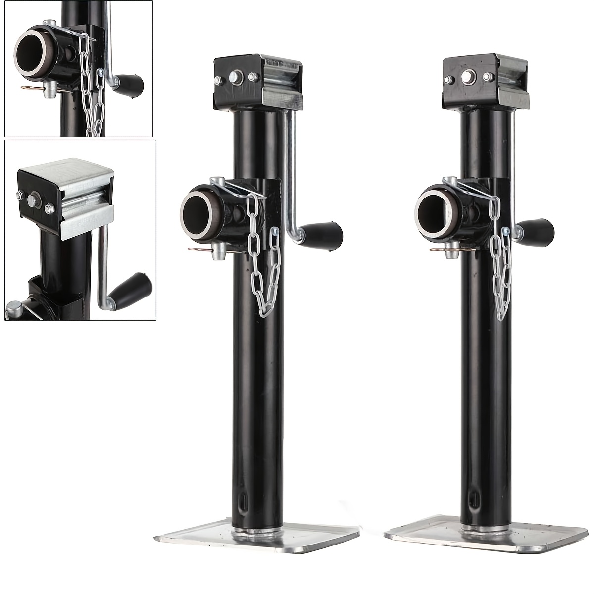 Image of 2x Trailer Supports Height 530 To 900mm To 800kg, Turning Support, Folding Crank Support For Motorhome