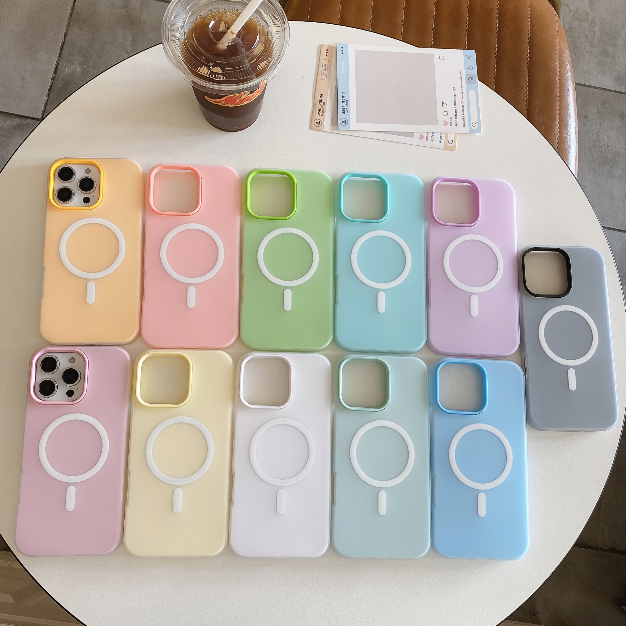 New Macaron Color Magnetic Phone Case is Suitable for iPhone 16 16pro 16proMax 15 15Pro 15ProMax 14 14Pro 14ProMax 13 13Pro 13ProMax 12 12Pro 12ProMax 11pcs Anti Drop Hard Shell Phone Case