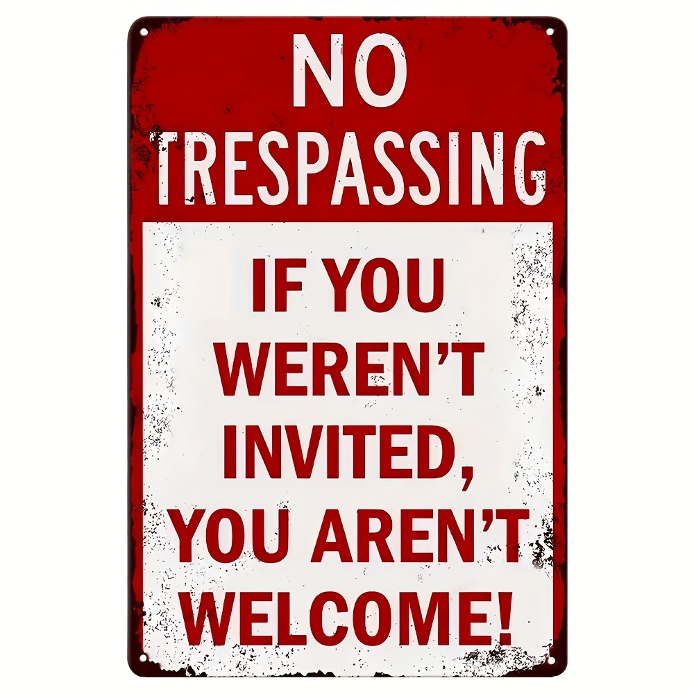 no trespassing sign sold on Temu United States