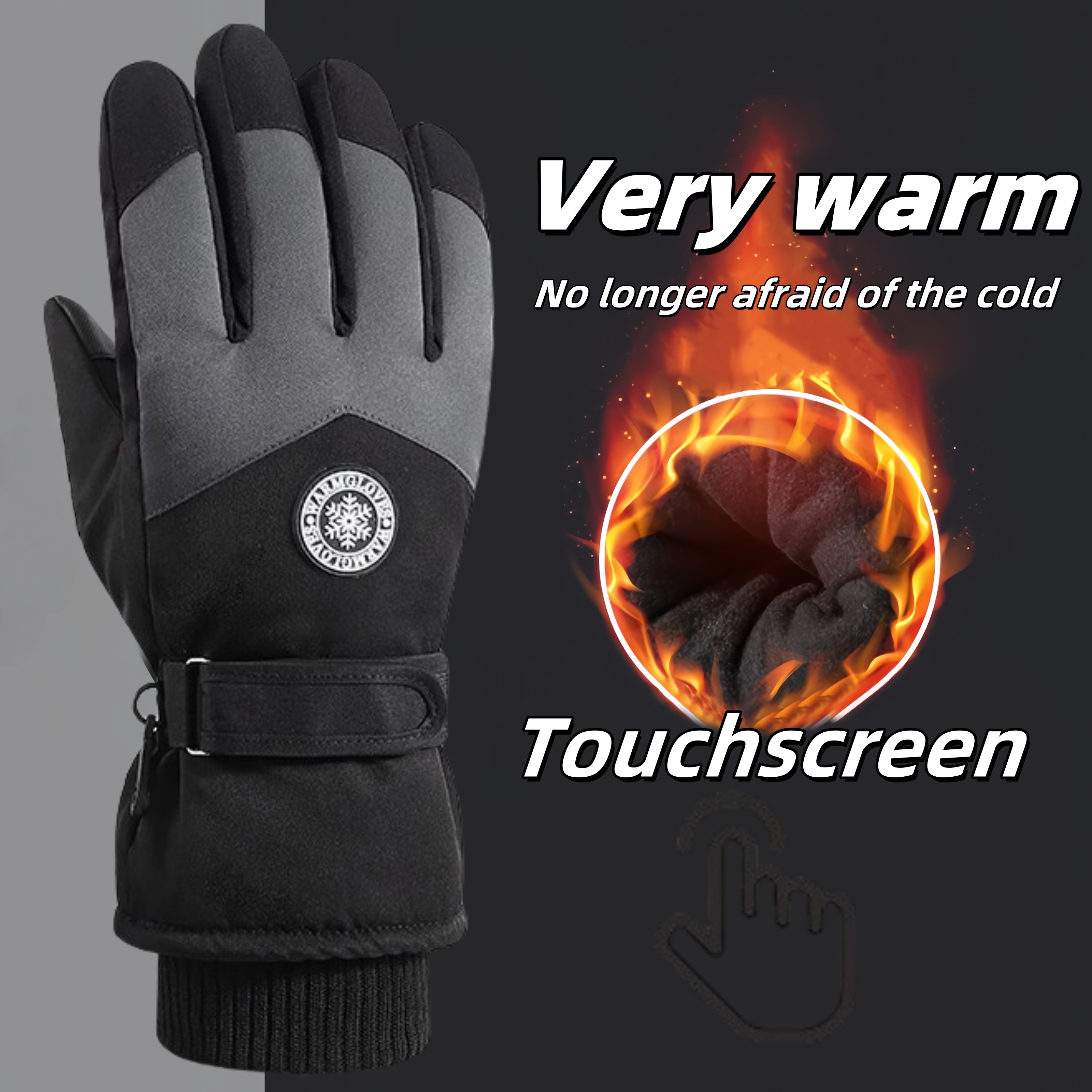 mens winter outdoor skiing gloves warm gloves touchscreen gloves thickened warm with touchscreen function suitable for   men and women to wear suitable for casual   going   winter