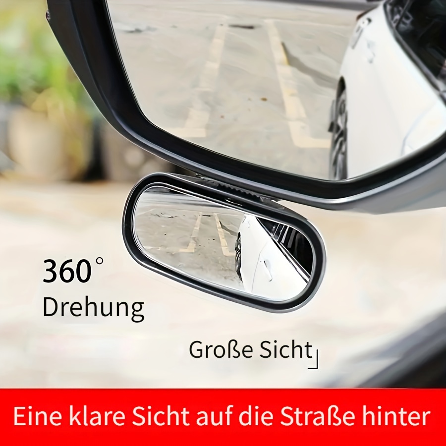 Auto-Toter-Winkel-Spiegel,Weitwinkeliger, um 360 Grad drehbarer, runder  Rückspiegel  Verstellbarer, Glas-Seitenspiegel, wasserdicht, maximiert die  Sicht nach hinten, universelle : : Auto & Motorrad