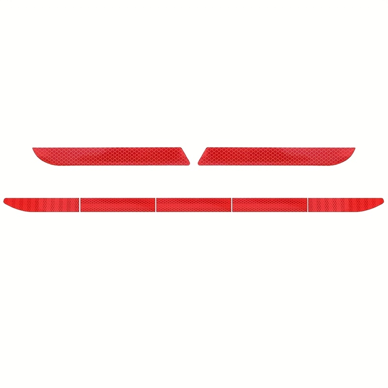 7pcs Auto Reflective Stickers Includes Car Bumper Reflective Stickers Car Trunk Mirror Decals Night Visibility Self Adhesive Decals (blue /red)