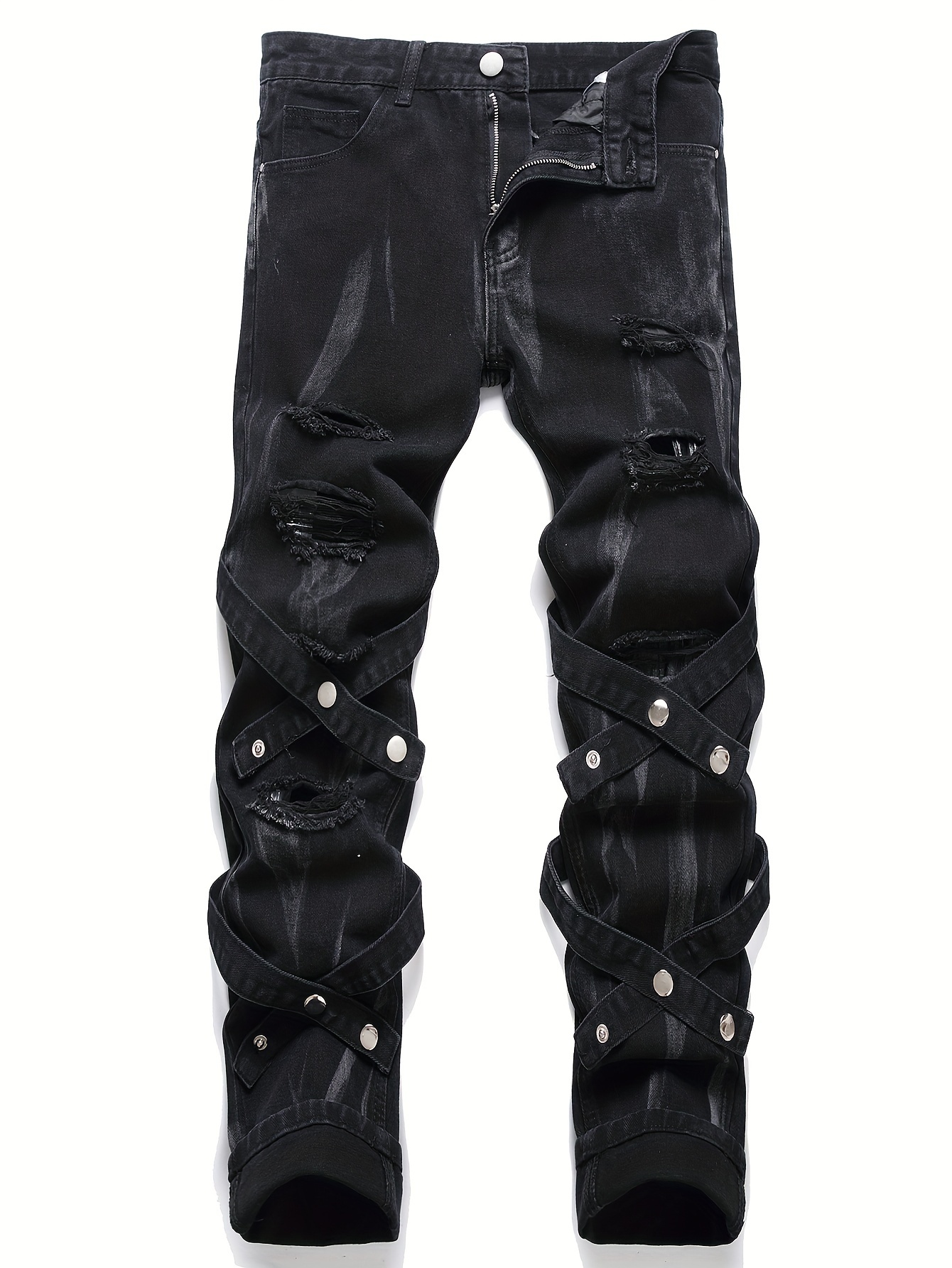Pants for Men Autumn Winter Punk Long Pants Solid Trousers