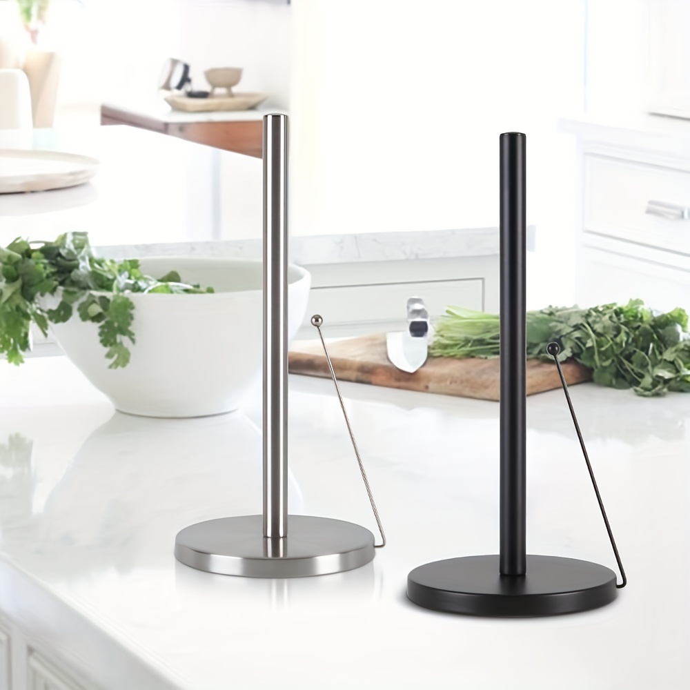 

Stainless Steel Kitchen Paper Towel Holder With Tension Arm - Suitable For Home, Kitchen, Bathroom, Office