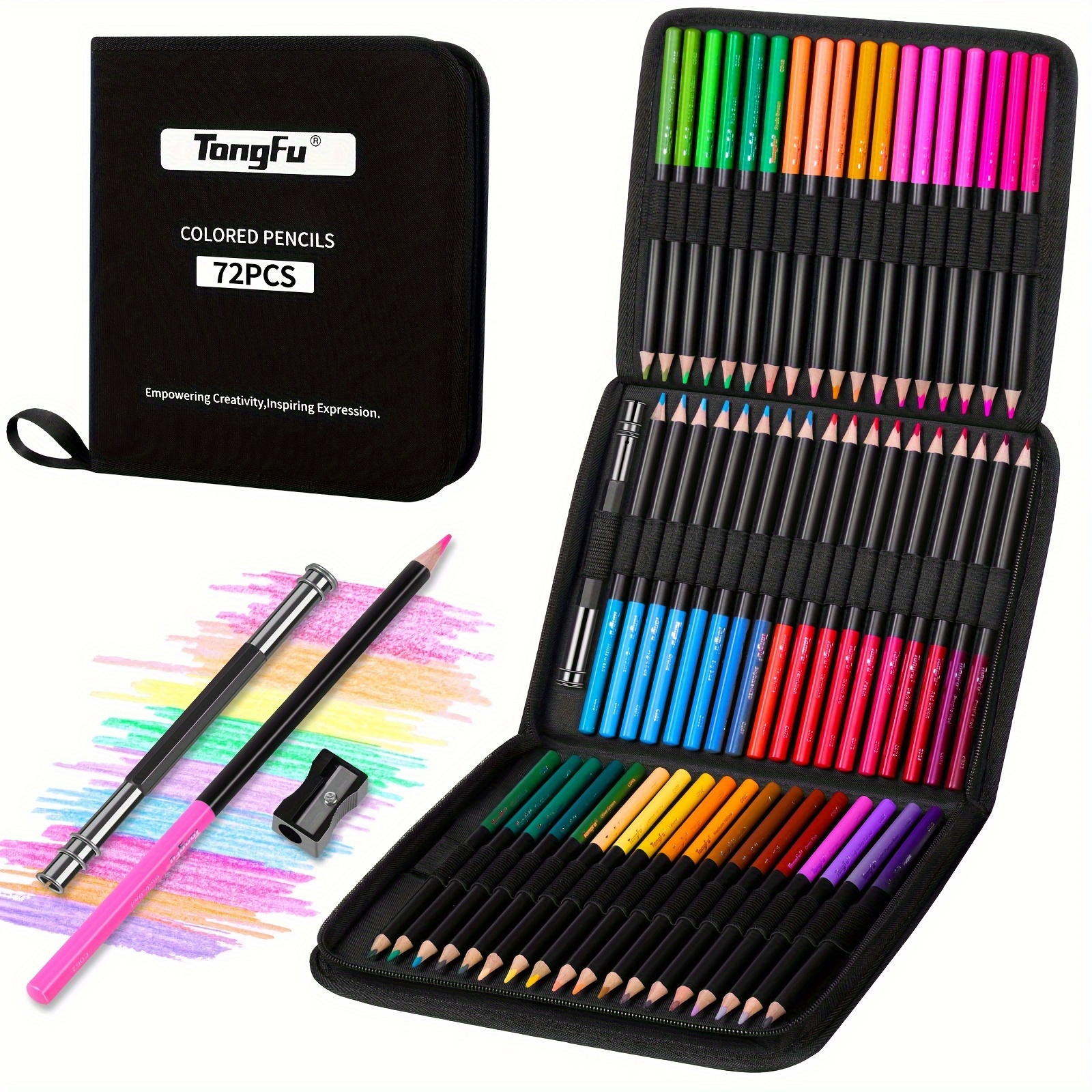 

Tongfu 72 Color Pencil Set, 72 Colored Pencils For Adult Coloring Books, Coloring Pencils For Sketching, Shading, Blending, Drawing Pencils For Adults Beginner, Artist Coloring