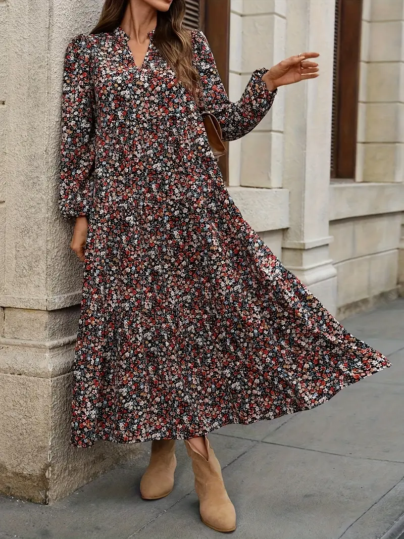 womens elegant a line maxi print bell sleeves - Temu Oman womens elegant a line maxi print bell sleeves - Temu Oman