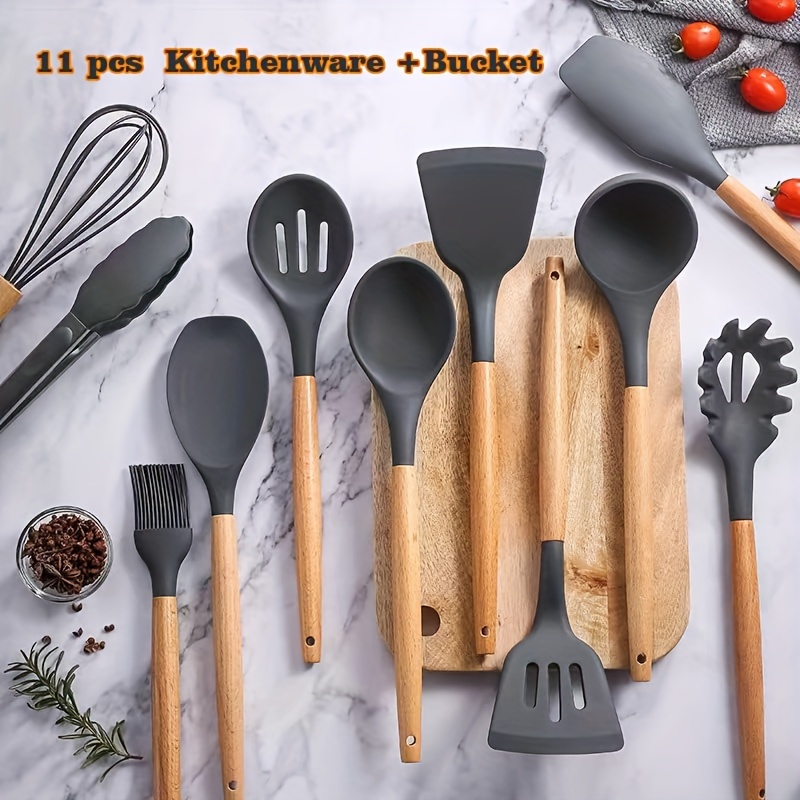 

12pcs Kitchen Utensil Set - , - Cooking Wooden Handles For & Organization - For Halloween, Christmas, Easter, , Thanksgiving - Kitchen Gadles