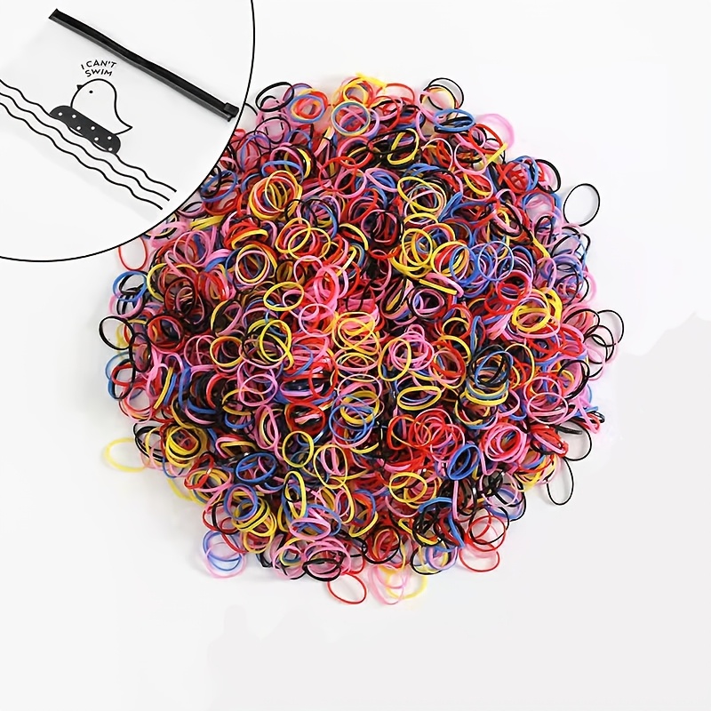 TEMU 2000pcs Mini Seamless Colorful Hair-friendly Disposable Hair Ties For Women, With Storage Bag, Elastic Hair Accessories For And Sports