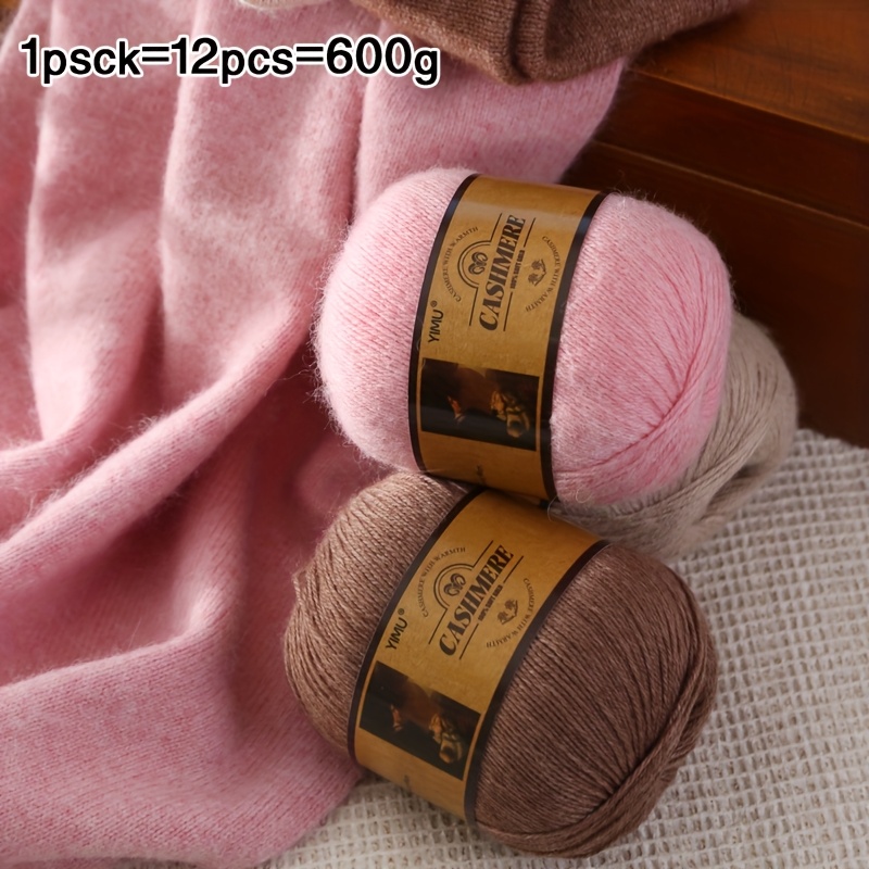 600g cashmere yarn 100 merino wool suitable for hand knitting medium thick diy lightweight and warm mens and womens sweaters jackets scarves hats etc autumn winter clothing balls 1 pack 12 bundles 600g 0