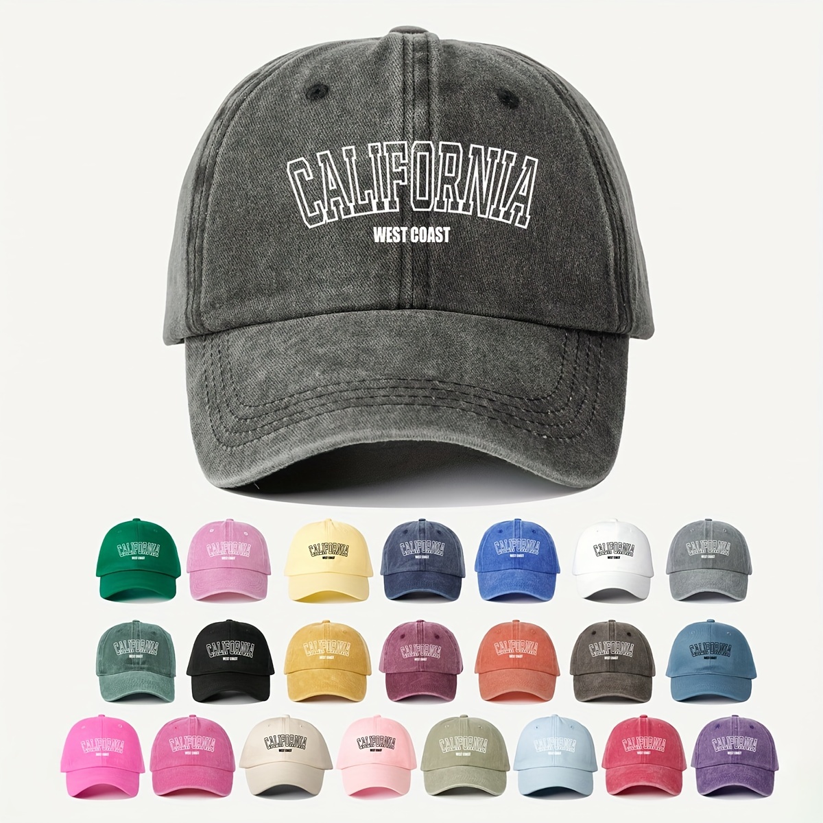 

California West Printed Baseball Cap, 100% Polyester, , Lightweight, Woven, Toggle Closure, Unisex, For