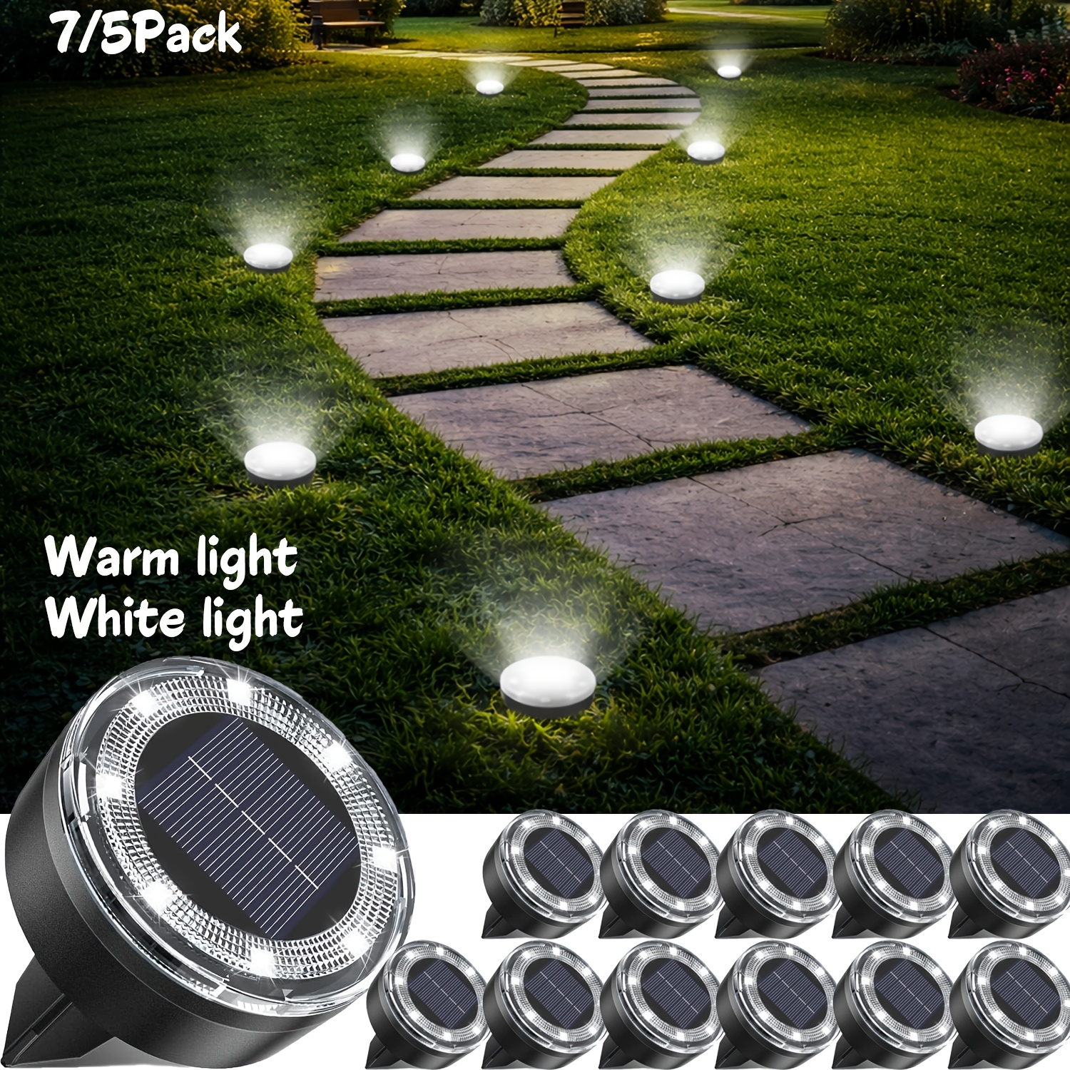 56led 7-pak 40led   solcellelampe med jordforbindelse, ip44 solcellelampe med jordforbindelse, opgraderet led   landskabsbelysning, egnet til udendørs  , fortove, haver, gårdhaver,  ,  , sæsonbestemte dekorationer, feriedekorationer
