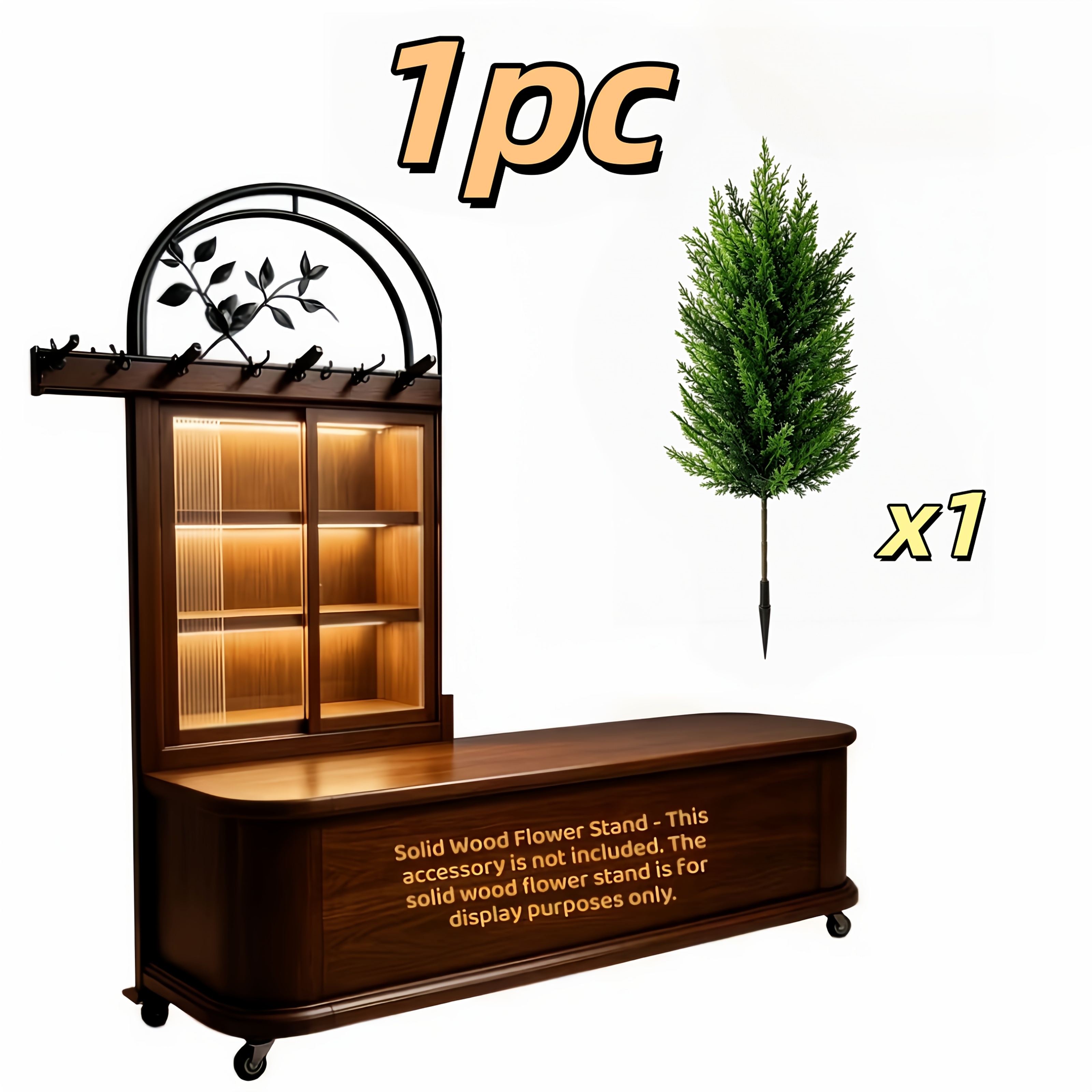 TEMU 1pc High-quality Artificial Pine And Tree (with Ground Spike), Ultra-realistic Leaves, Suitable For Indoor And Outdoor Use, Suitable For Living