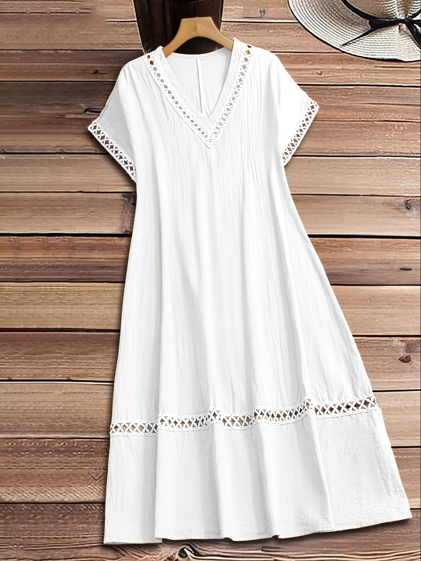 white cotton dresses sold on Temu Canada
