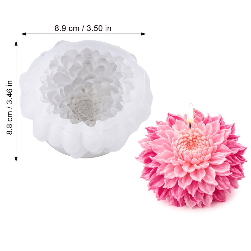 TEMU Moule en silicone résine, moule décoratif floral pour la fabrication de bougies, durable et réutilisable pour les bougies parfumées, ornements