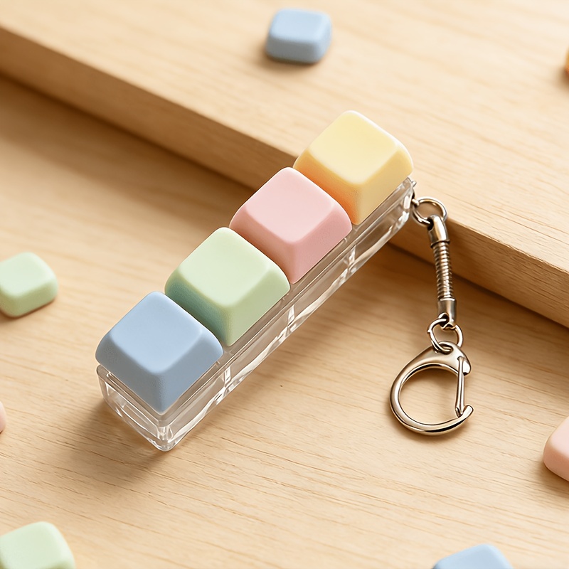 TEMU Porte-clés bouton-poussoir unique, unisexe, disponible en 3 couleurs, non , un -stress pour le bout des doigts, un petit ornement pour offrir ou