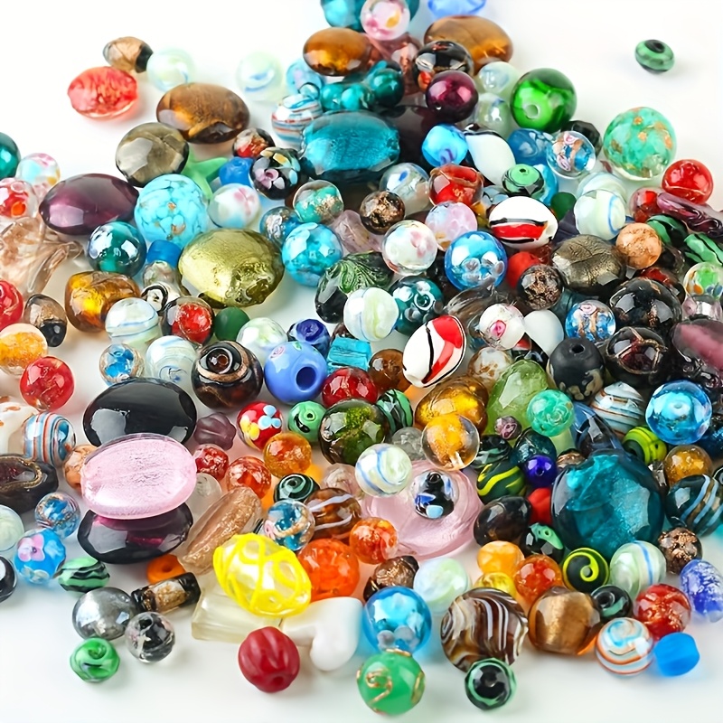 TEMU 30G Perles de verre de couleurs mélangées, idéales pour la création de bijoux, bracelets artisanaux, , cordon de téléphone, perles d'ajout pour
