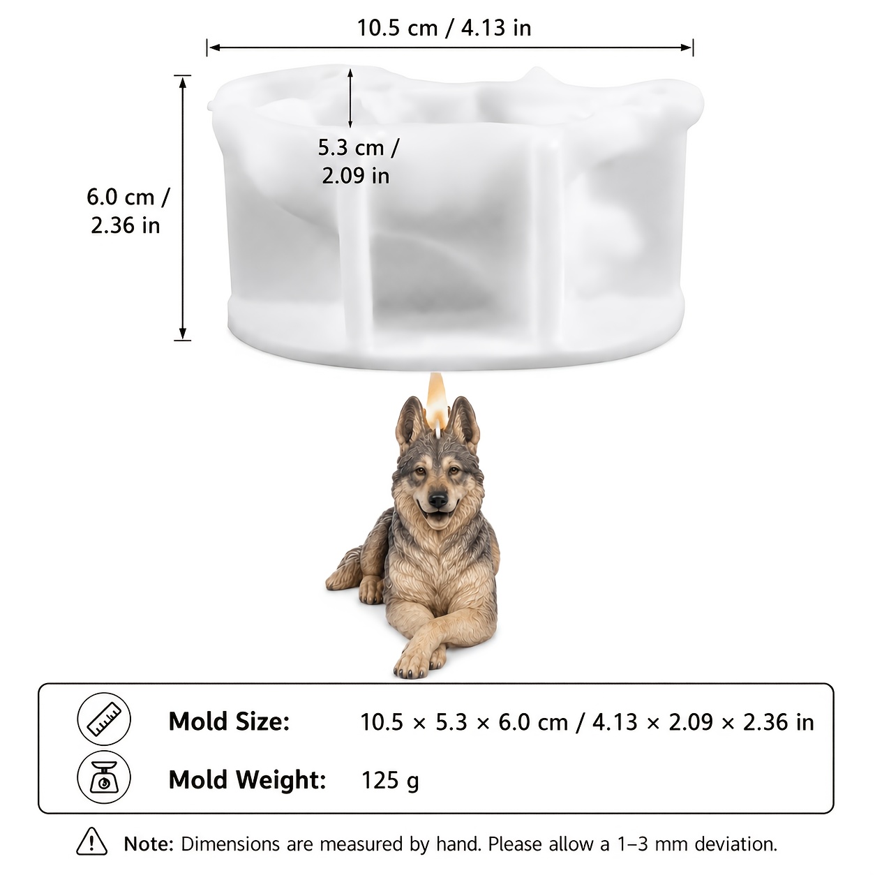 TEMU German Shepherd-shaped Silicone Mold, Handmade Candle Making Tool, -to-release Plaster Resin Soap Silicone Mold, Home Decoration, Party Gift