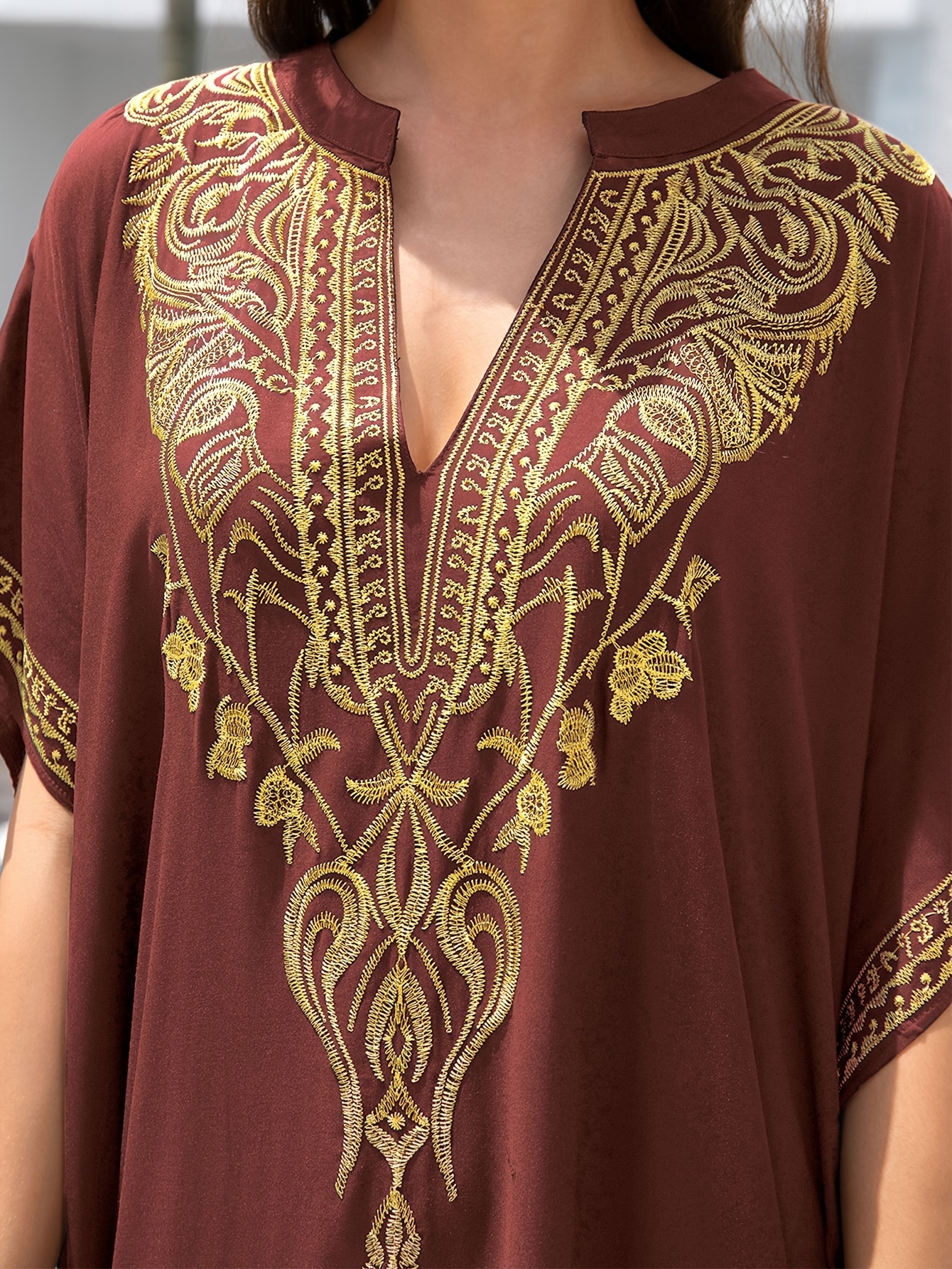 long mexican embroidered kaftan dress maxi dubai abaya