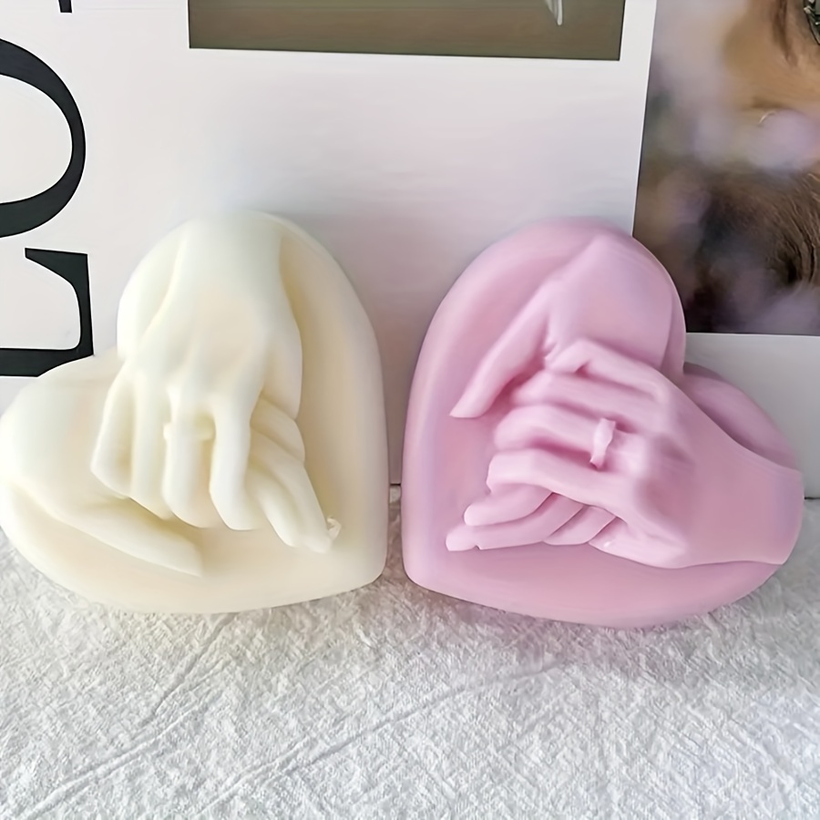 

3d Hand-in-hand Heart Candle Molds For Diy Proposal, For Valentine's Day Aromatherapy Wax, Homemade Soap, Polymer Clay & Plaster Craft