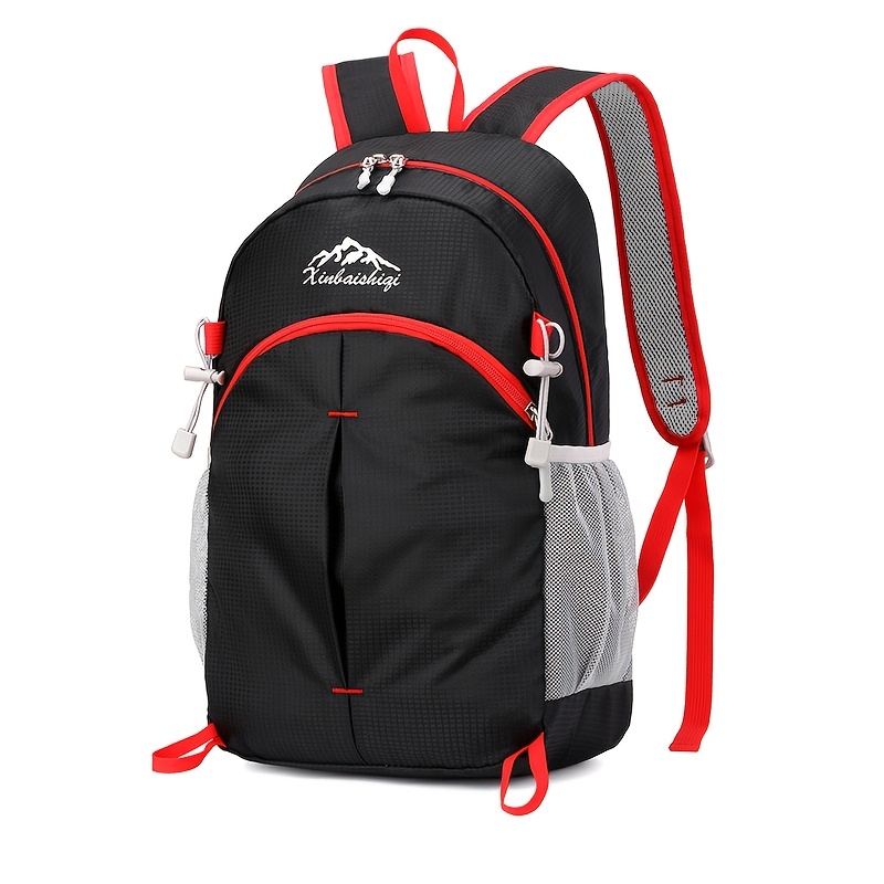 TEMU Women's Backpack Foldable Storage Bag Solid Color Unisex Outdoor Bag Lightweight Riding Bag Camping Outing Travel Bag