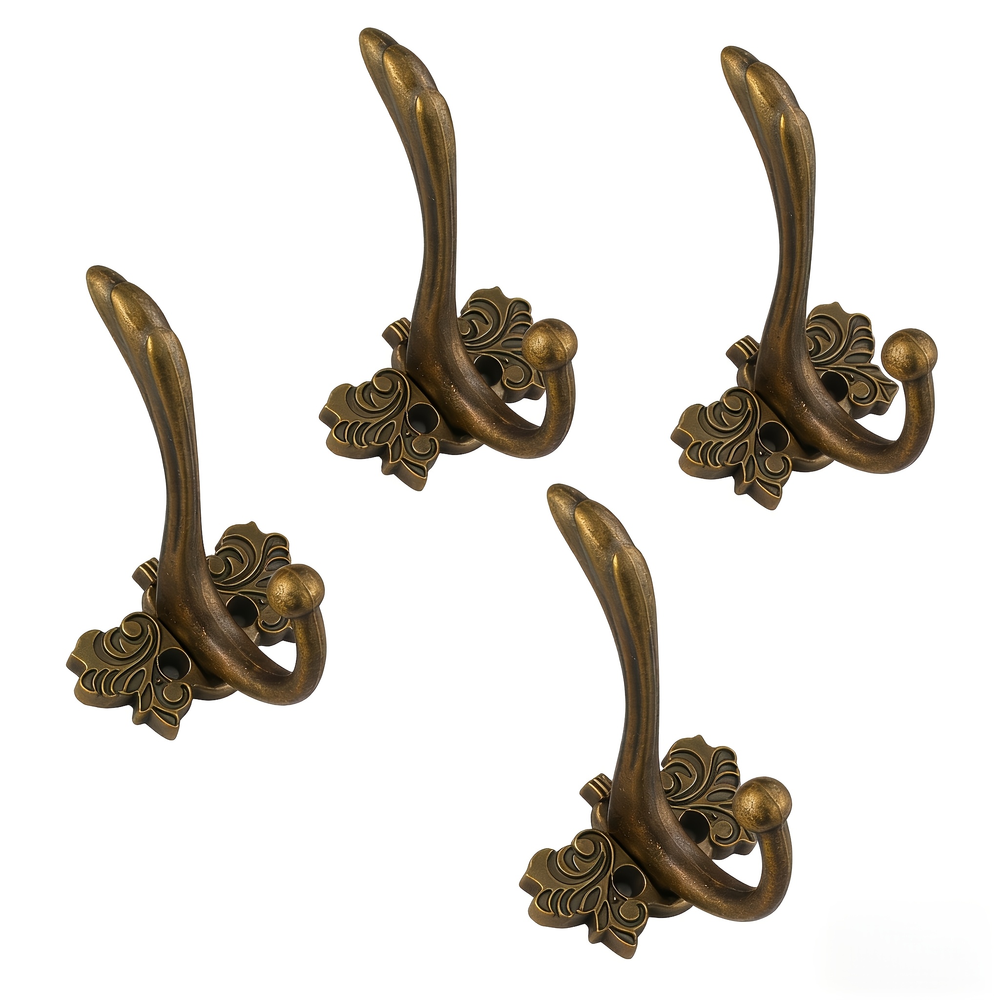 TEMU Lot de 4 crochets de porte avec motif papillon vintage, patères de américain en métal, adaptés à l'installation ou des salons, patios, chambres,