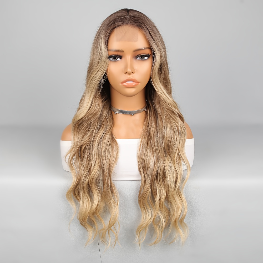 Image of Halloween Costume Wig Synthetic Fibre Heat-resistant U-shaped Lace Wig 4 X 2 26 Inches Multi-coloured Wavy Curly Hair For Daily Use High-quality For Women And Beautiful Wearable