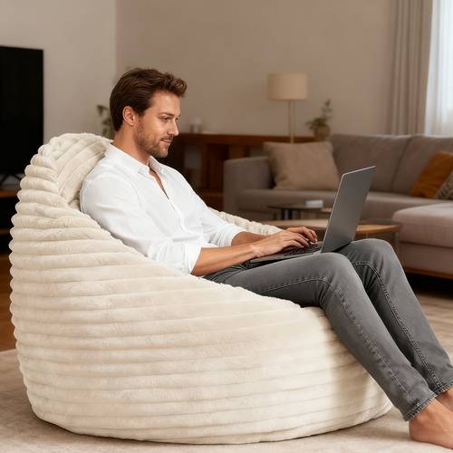 memory foam bean bag chair 39 inch with backrest and armrests comfy sofa for adults in living room bedroom and dorm black