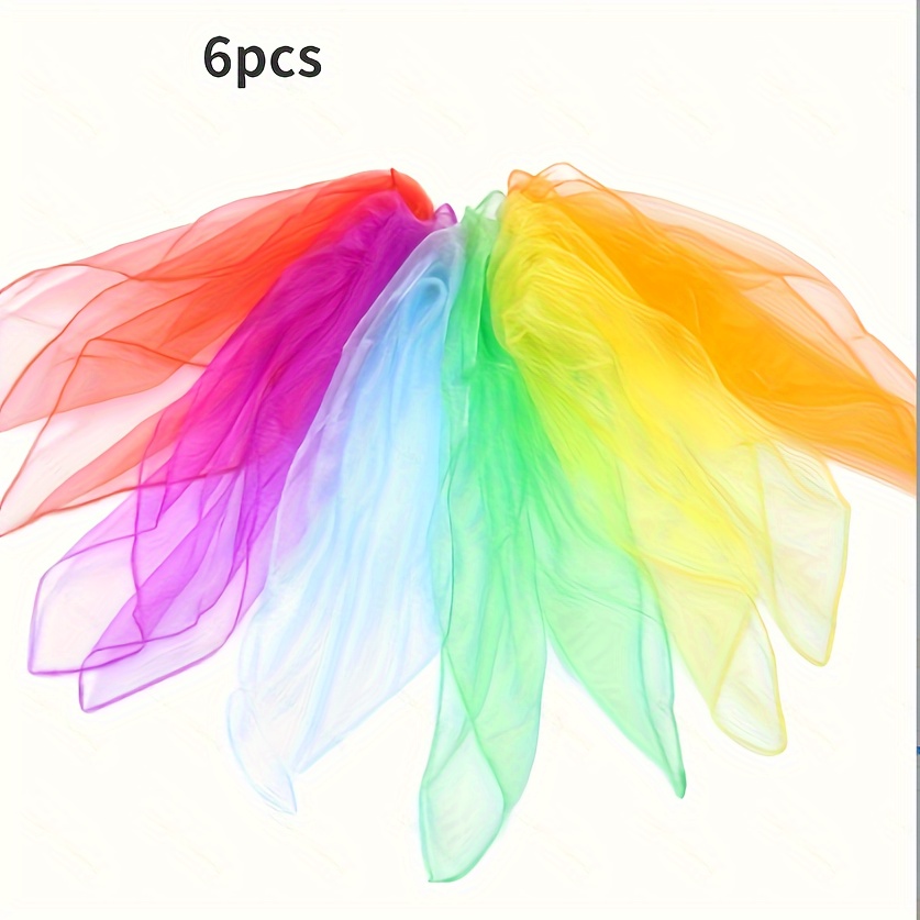 TEMU 6pcs/12pcs Dance Scarves, Square Scarves, Performance Supplies