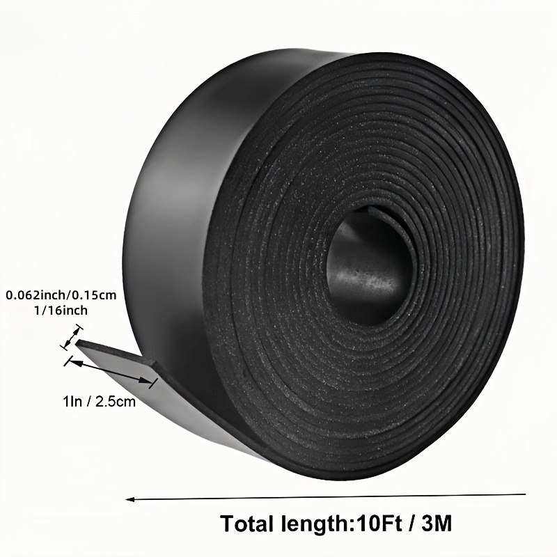 E-shop Neoprenfolie, Neoprenstreifen, 25 mm (B) x 1,5 mm (T) x 3 m (L) durchgehende Rolle, geeignet für DIY-Dichtungen, Bastelarbeiten, Matten,