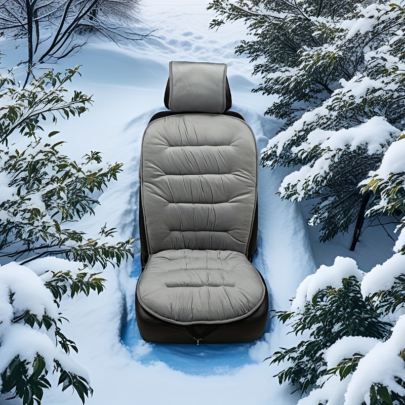 TEMU Luxurious Plush Winter Car Seat Cover - Fit, Thick & Warm Cushion Protector, Hand-washable