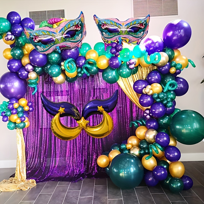 Set Kit Arco Guirnalda Globos Mardi Gras Fat Tuesday - Temu Chile