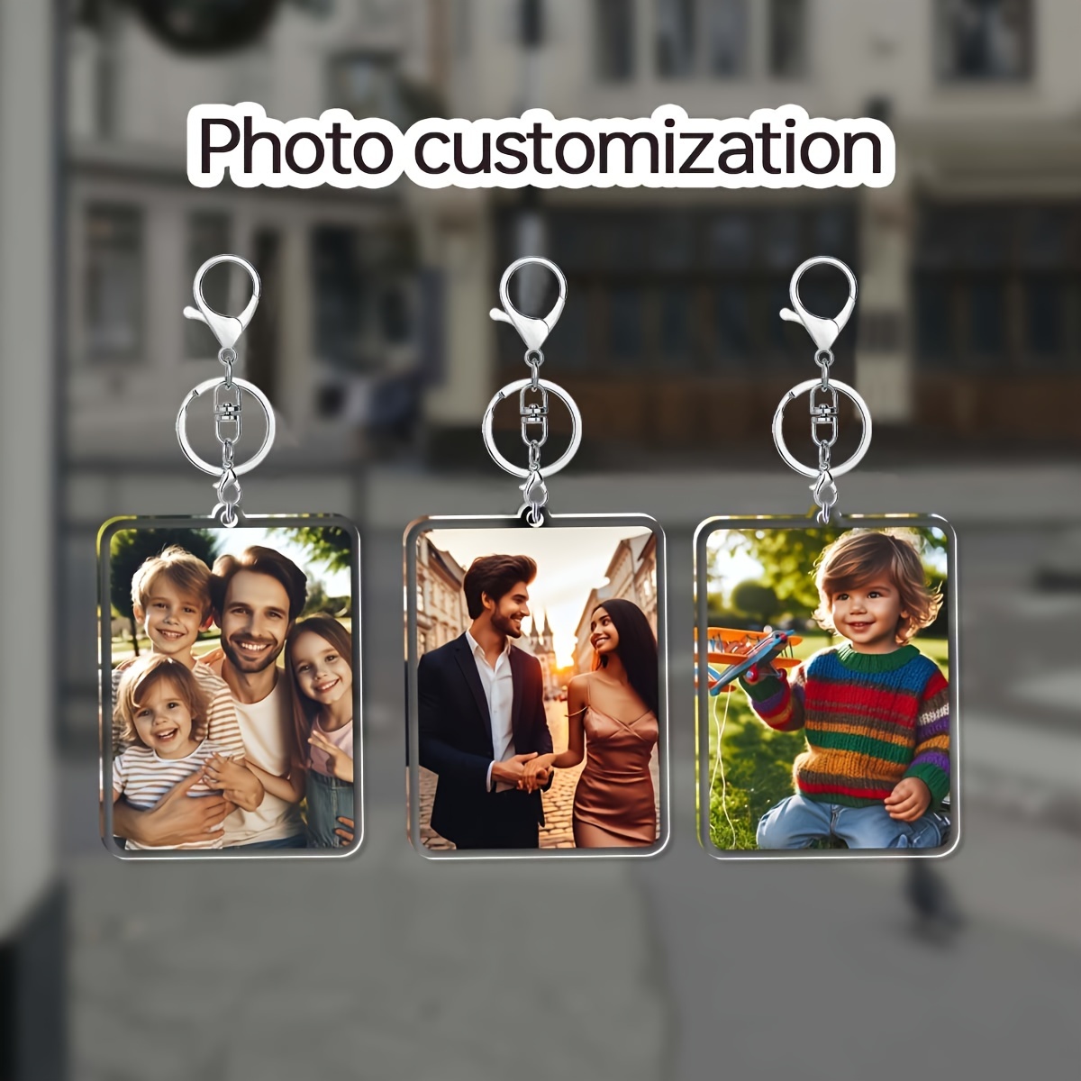 

Keychain For Men, Personalized Customized Photo Keychain, Diy Family Couple Best Friend Photo Keychain, Backpack Pendant, Keychain Lobster Clasp