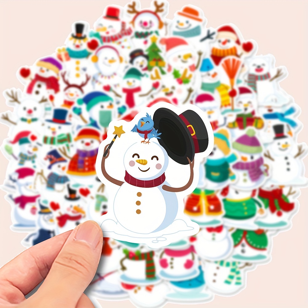 

50 Snowman Christmas Tree To Decorate Computers, Phones, Notebooks, , Helmets, Guitars And Suitcases