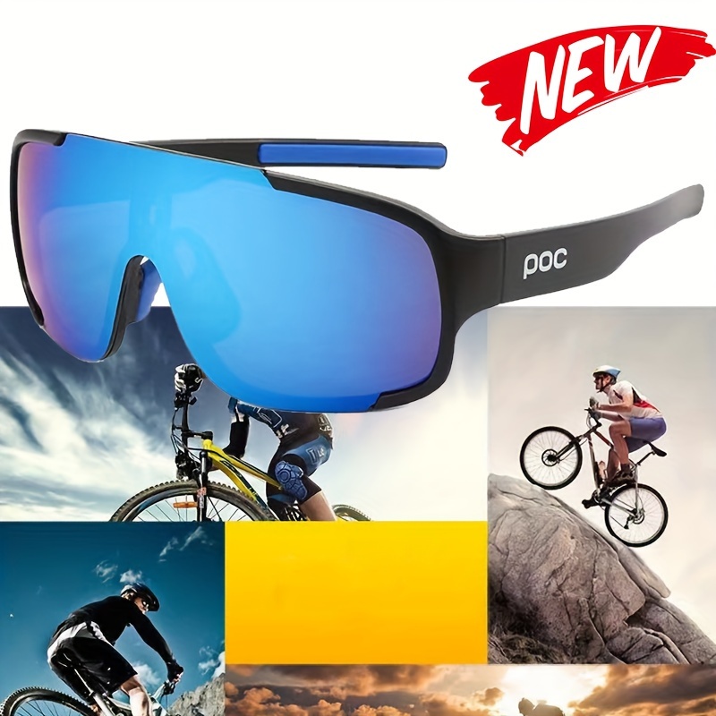 New Large Frame Cycling Sunglasses Colorful Mirror Lens - Temu Australia