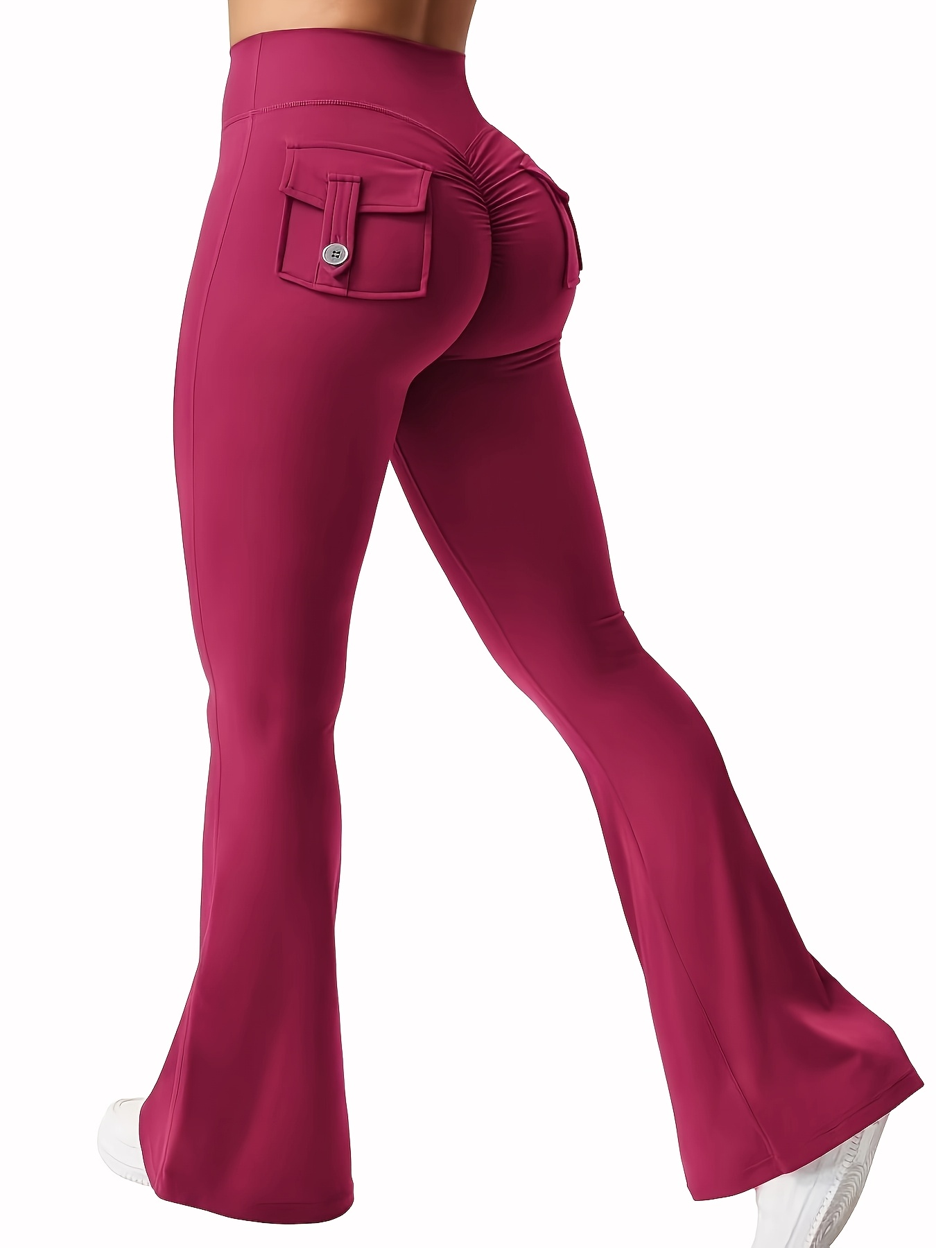 New Women'S Casual Loudspeaker Yoga Pants Training Loudspeaker Pants High Waist Work Clothes Belt Pocket Sportswear - Image 8