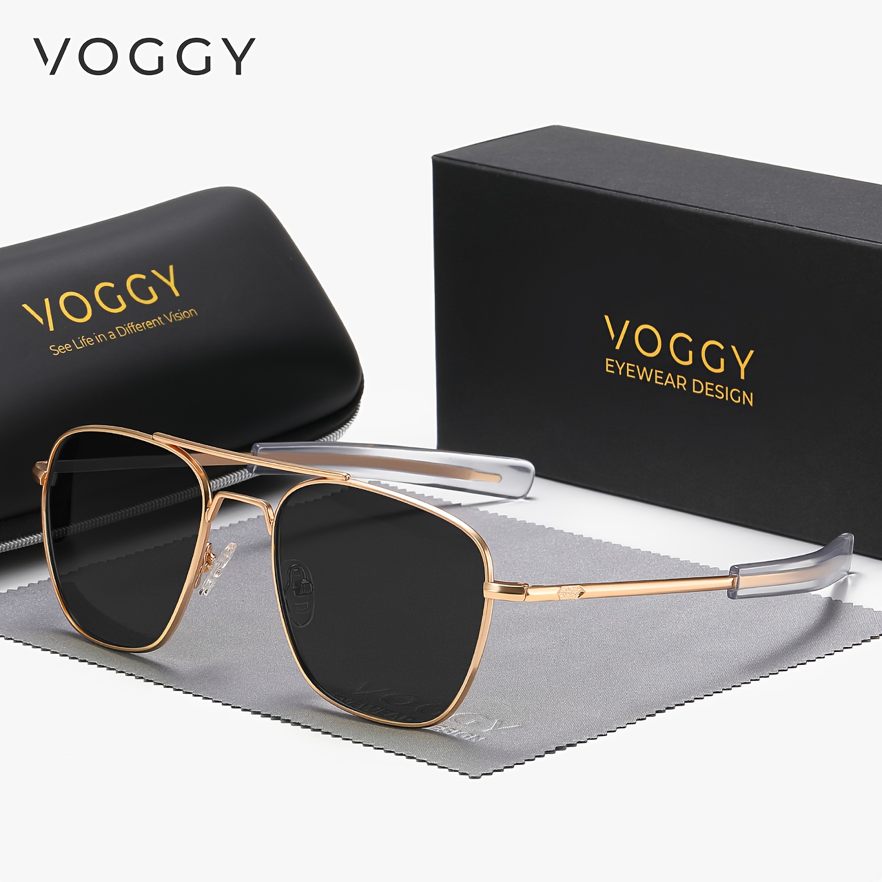 

Voggy Polarized Uv Protection Sunglasses For Women Men Vintage Mirrored Fashion Metal Sun Shades For Driving Beach Party With Gifts Box Mother's Day