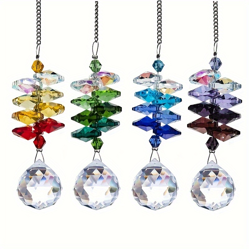 

Unici Crystal Suncatcher Prism Ball Rainbow Maker For Window Hanging, Home Garden Decoration Set Of 4