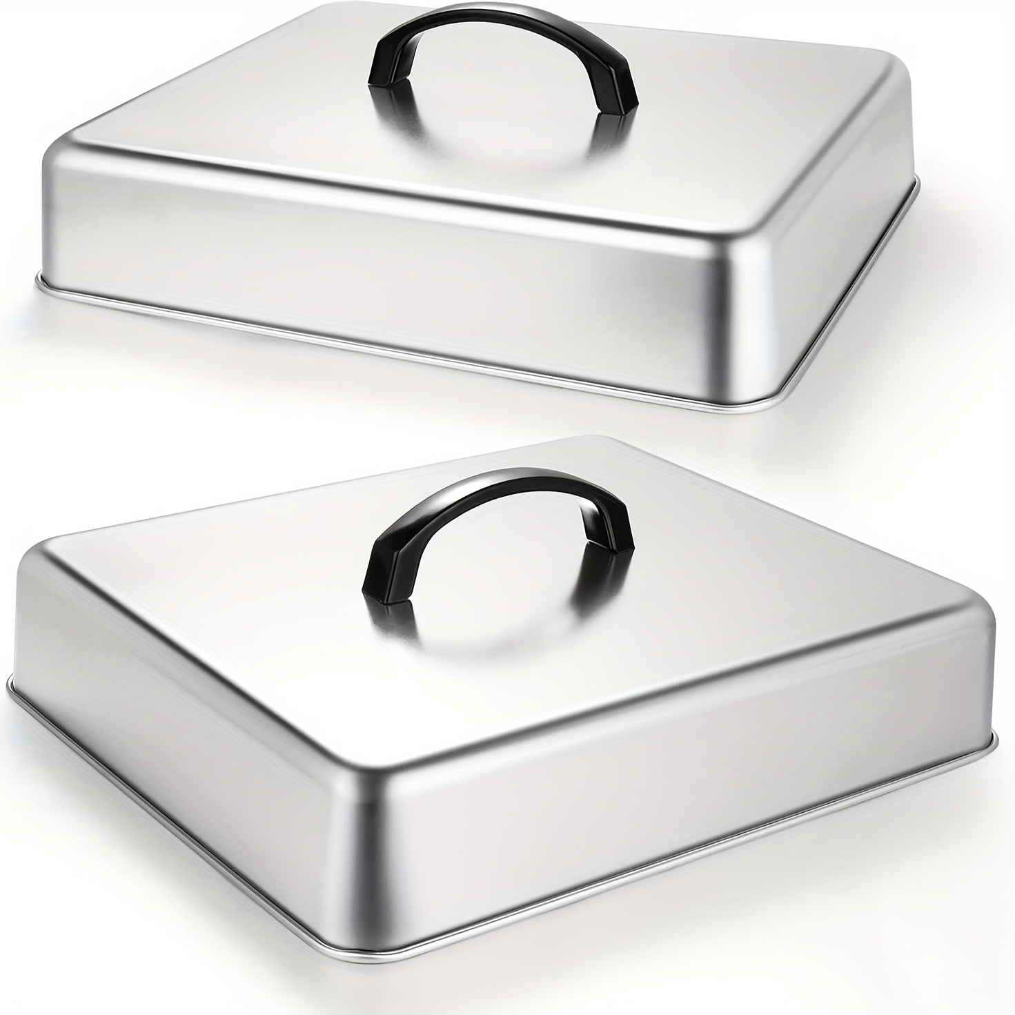 Rectangle Griddle Cover, Stainless Steel Cheese Melting Dome Steamer Cover, Commercial Grade Heavy Duty Additions, Additions, Suitable For Flat Cooking