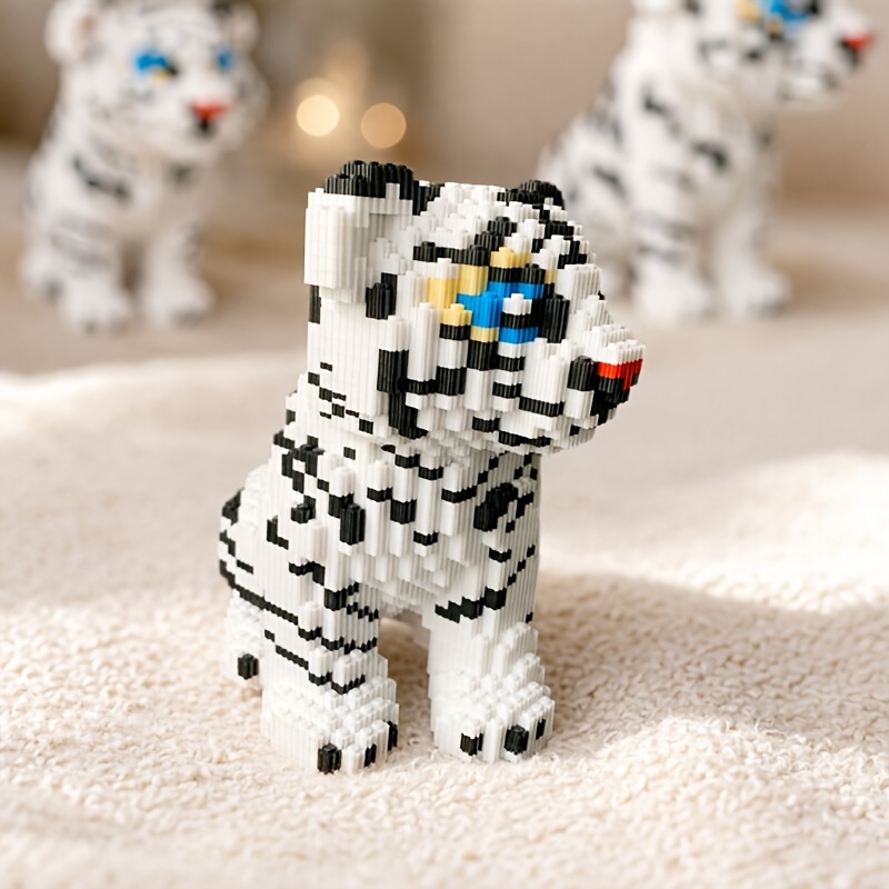 Animal Series White Tiger Building Blocks Micro-Particle Bricks