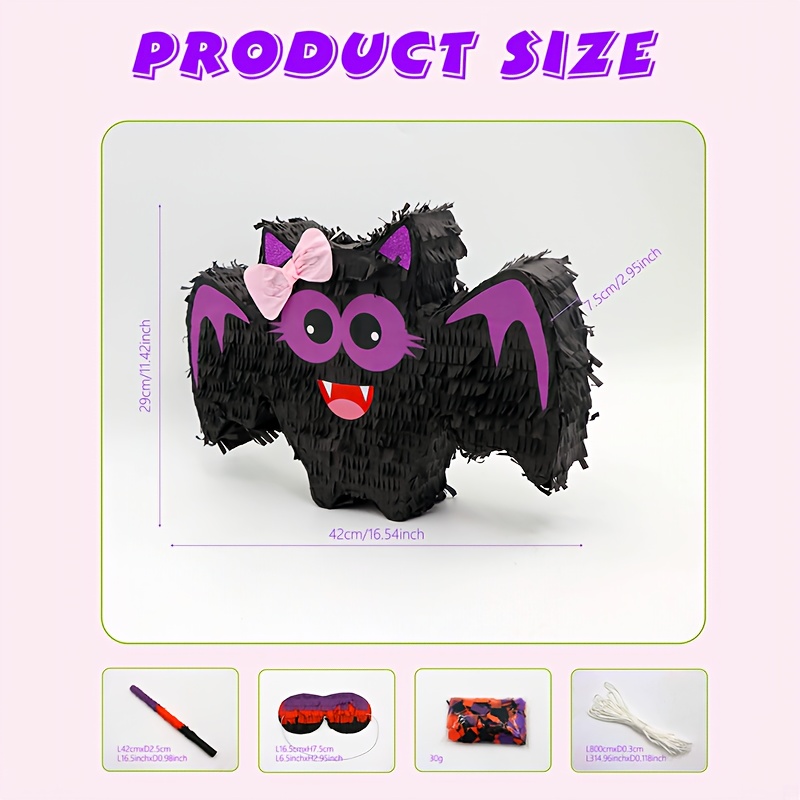 Image of Bat Piñata, Halloween Theme Party Supplies For Decorations And Birthday Parties - Family Games Photography Props