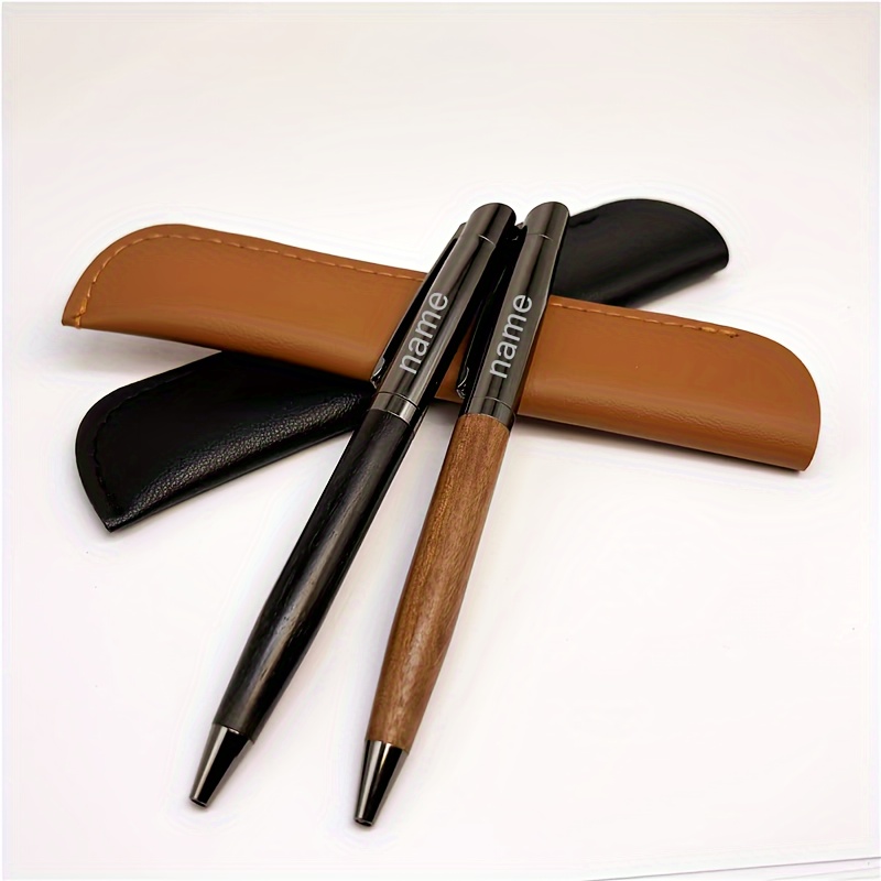 

High-grade Solid Wood Metal Ballpoint Pen Neutral Pen 1pc Ballpoint Pen+soft Case +pen Refill, Out The Pen Refill, 0.7mm Medium Oil Pen Filled. Gifts