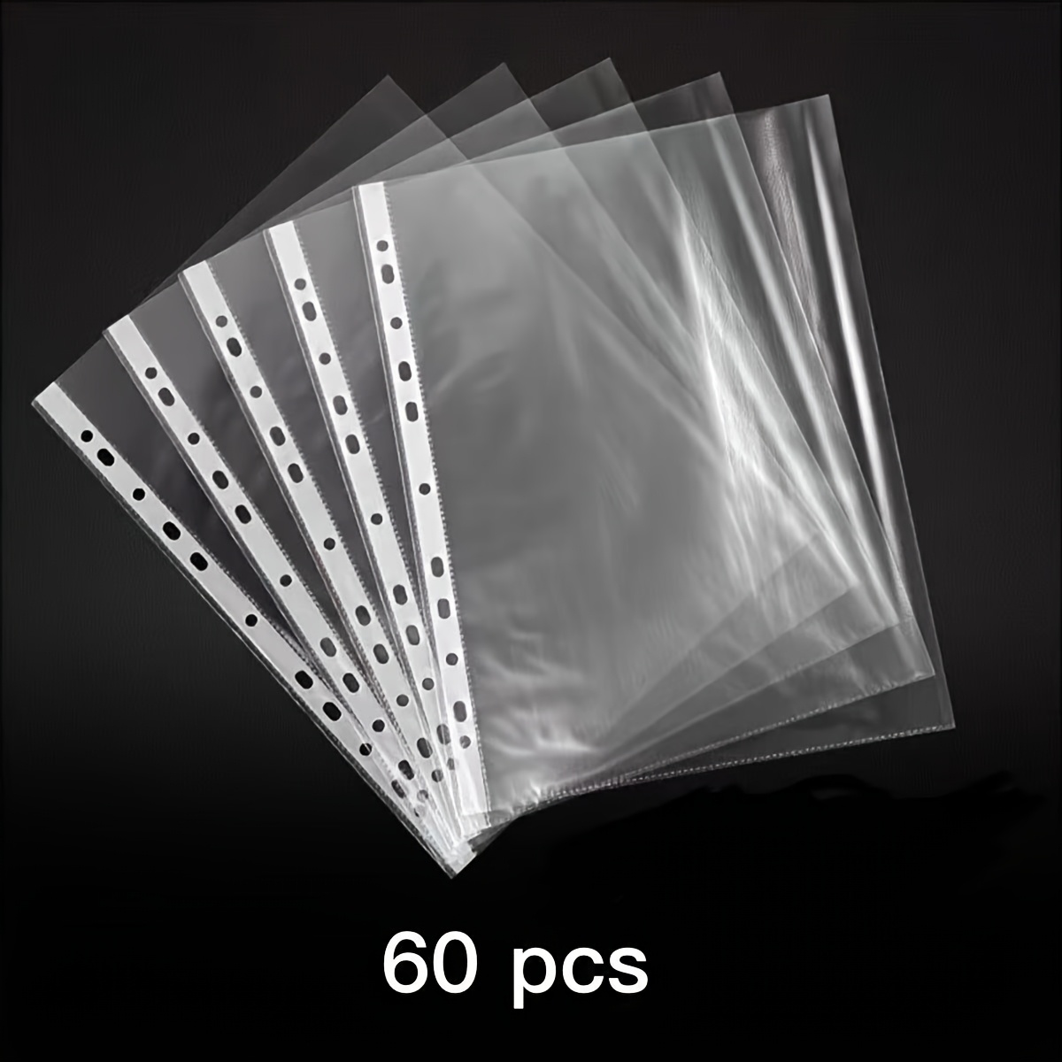 TEMU 60pcs Practical 11-hole File Protectors, Fully Transparent For Clear Visibility, Eliminating The Need To Through Files. Made Of Material Sturdy