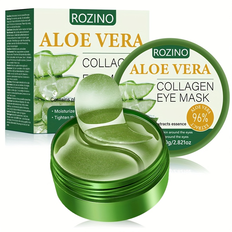 60pcs Aloe Vera Collagen Eye Mask, Deep Moisturizing, Firming, Smooth, Brightening, Eye Surrounding Skin, , Eye Care, Facial Care, Unisex