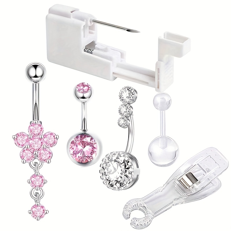 6pcs belly button piercing jewelry navel rings safe piercing Temu