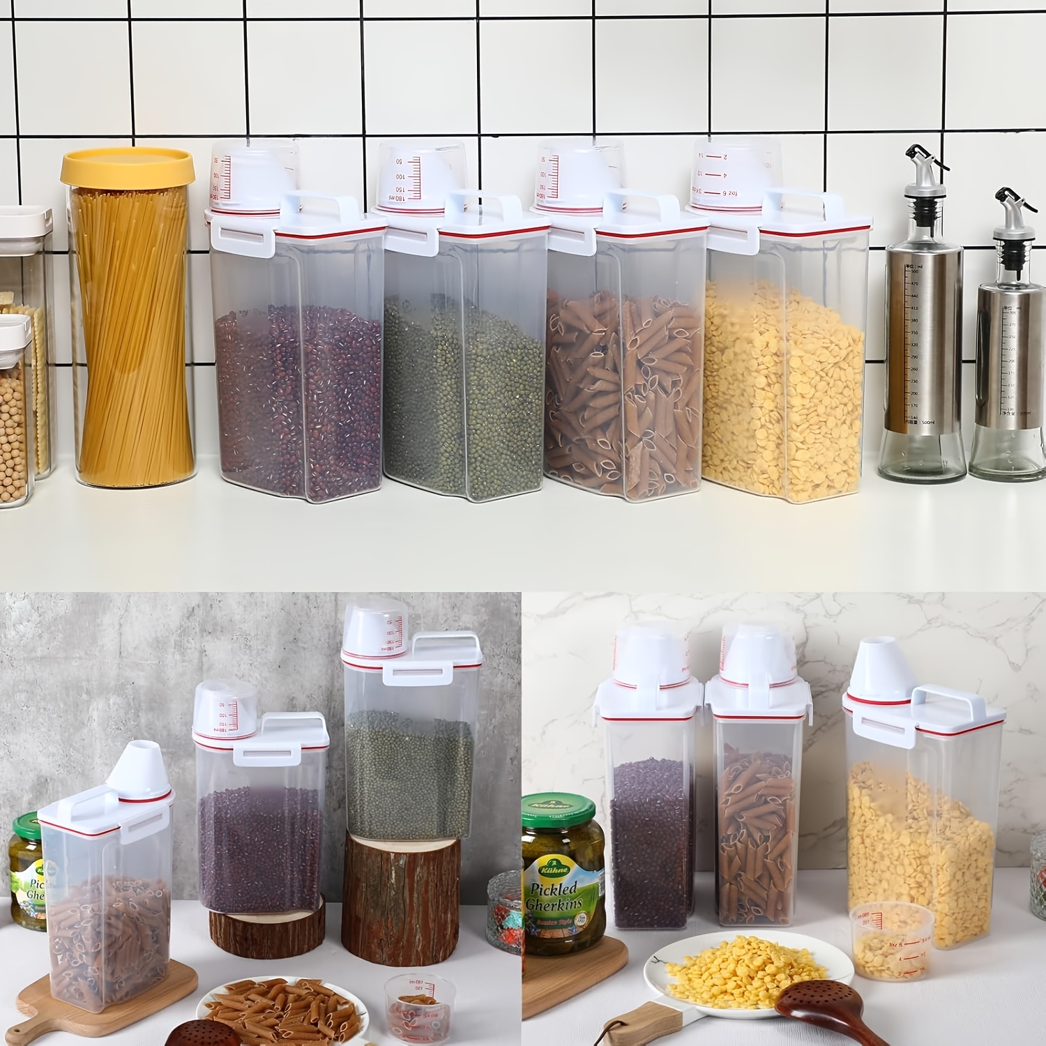 New Rice Container Cereal Storage Container, 4pcs 2.27KG