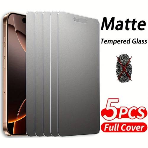 5pcs hd frosted ag tempered film anti fingerprint anti abrasion screen and tempered glass for iphone 16 16 pro max 15 14 13 12 11 pro max xr x xs max