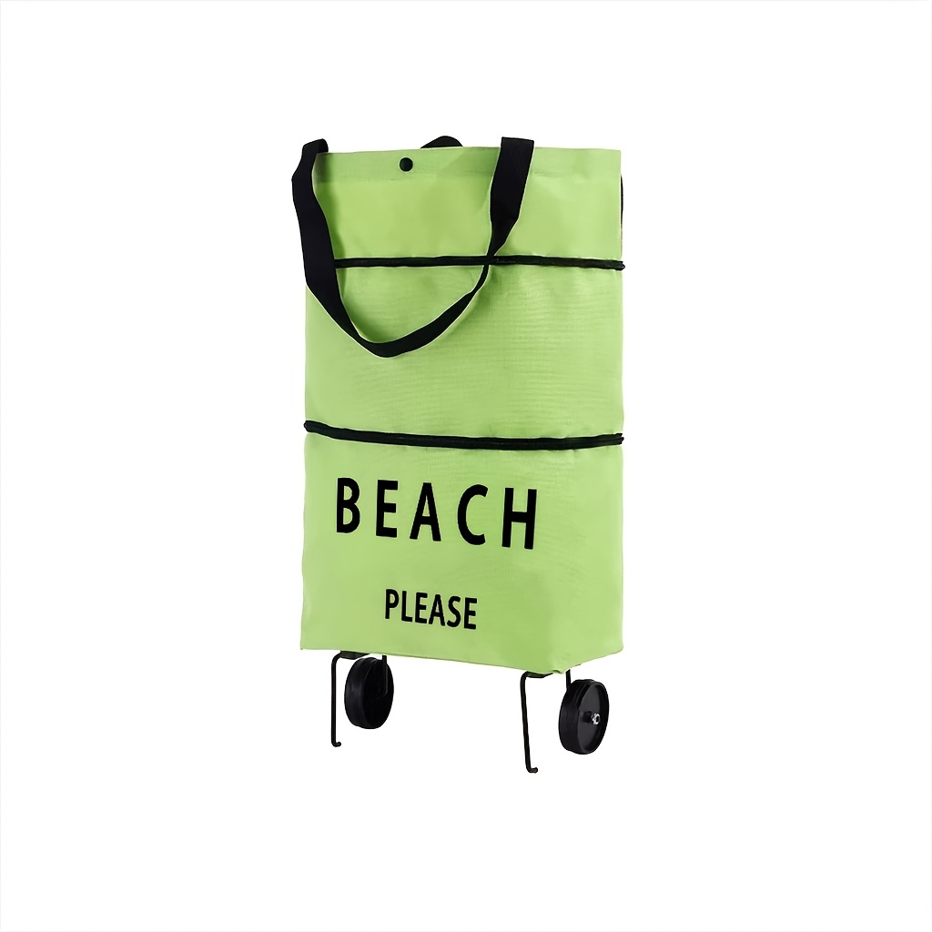 TEMU 1pc Portable Large Capacity Grocery Cart, Foldable Storage Bag, Multifunctional Handbag, Shopping Basket, Convenient Trolley Bag, Hand Truck,