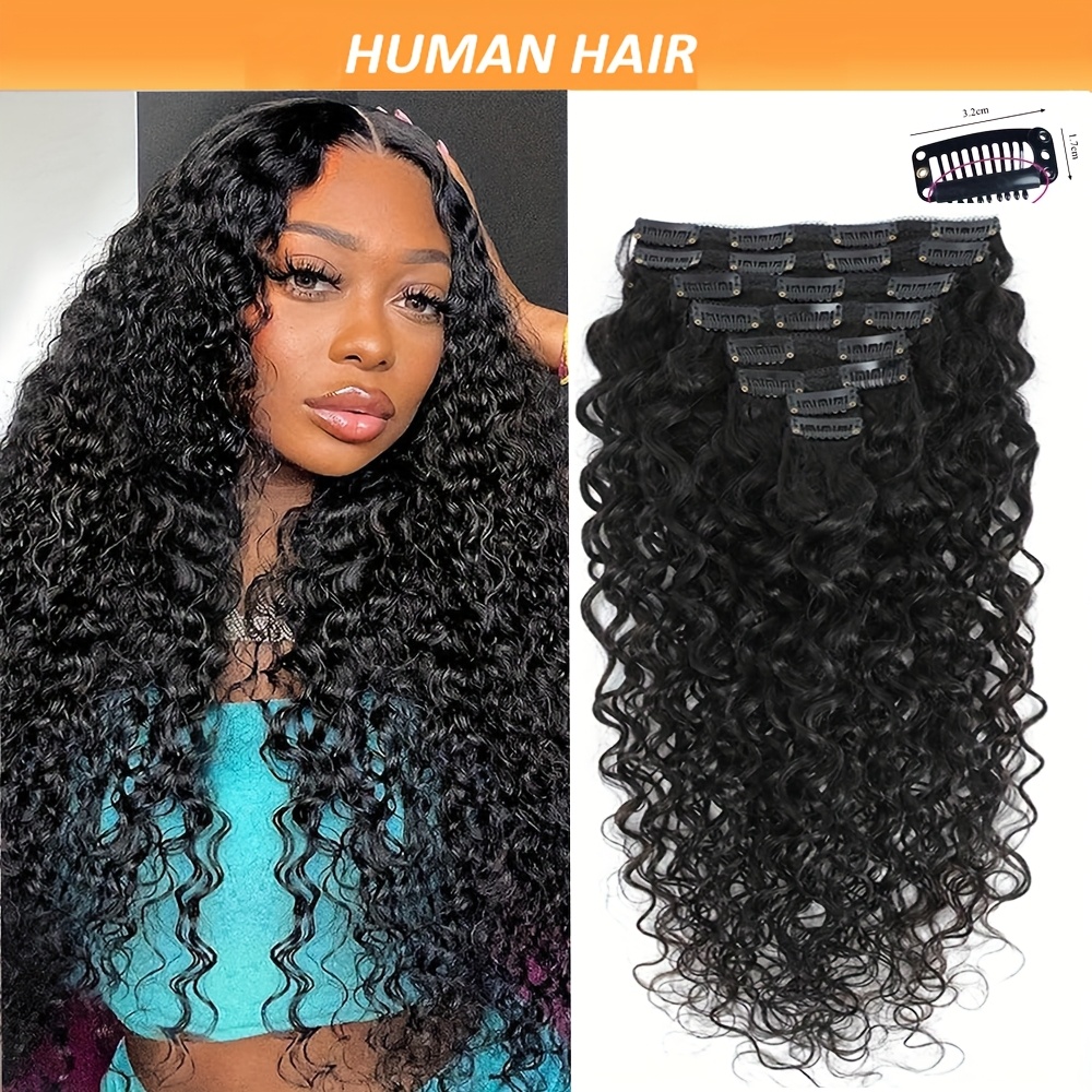 hair extensions curly clip hair extensions water wave - Temu  display picture 3