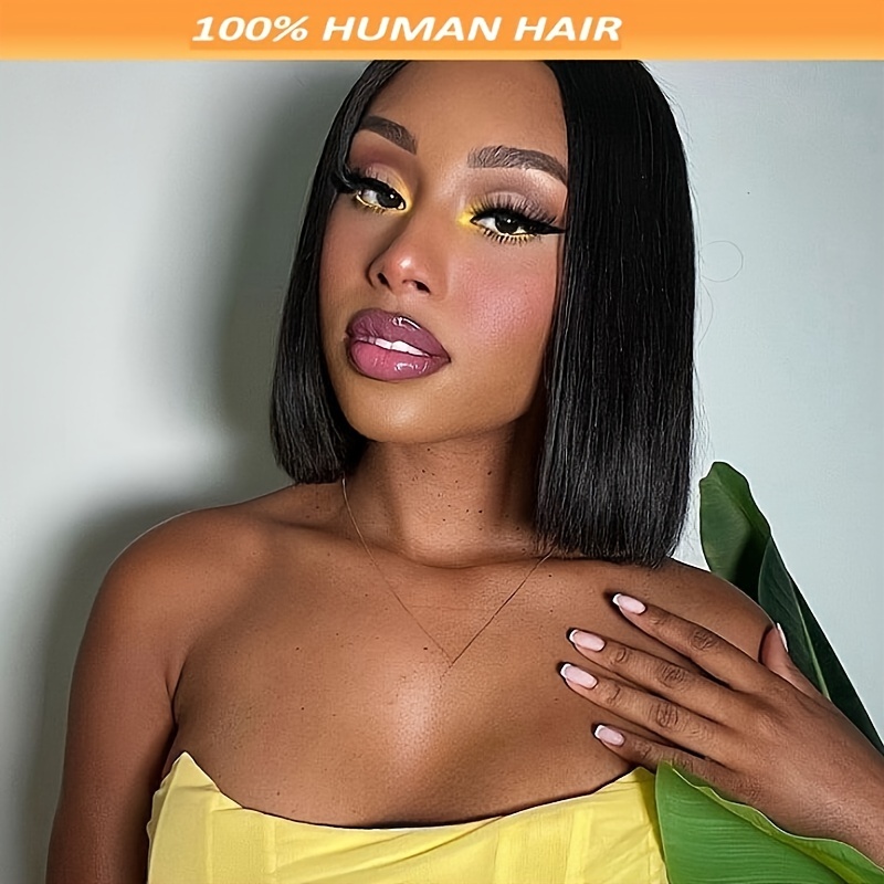 

8 Inch Bob Wig Human Hair Lace Front Wigs 13x4x1 T Part Wigs Short Bob Human Hair Wigs 150% Brazilian Virgin Human Hair Bob Wigs Straight Hair Natural Color For Women